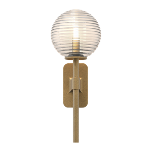 Astro Tacoma Single Væglampe Antik Messing & Rillet Skærm Transparent