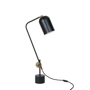 Konsthantverk Knekt Bordlampe - Mat Sort & Rå Messing