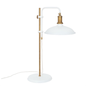 Konsthantverk Kavaljer Bordlampe - Mat Hvid & Rå Messing