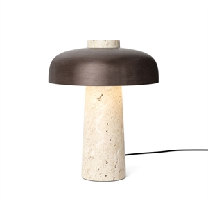 MENU Reverse Bordlampe Travertin & Bruneret Messing