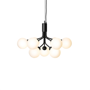 Nuura Apiales 9 Lysekrone Sort og Opal Glas