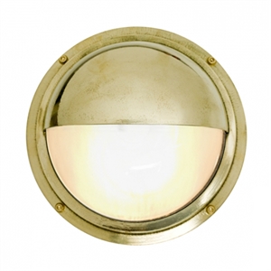Original BTC Bulkhead Væglampe Messing M. Skjold